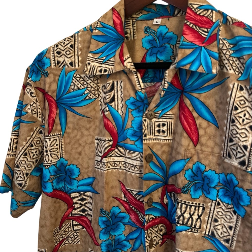Casual Hawaiian Style Shirt L
